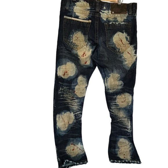 HERITAGE by AMERICA 76 JEANS MEN 36x33 Distressed Cotton Blue Denim Distillery - Picture 6 of 11